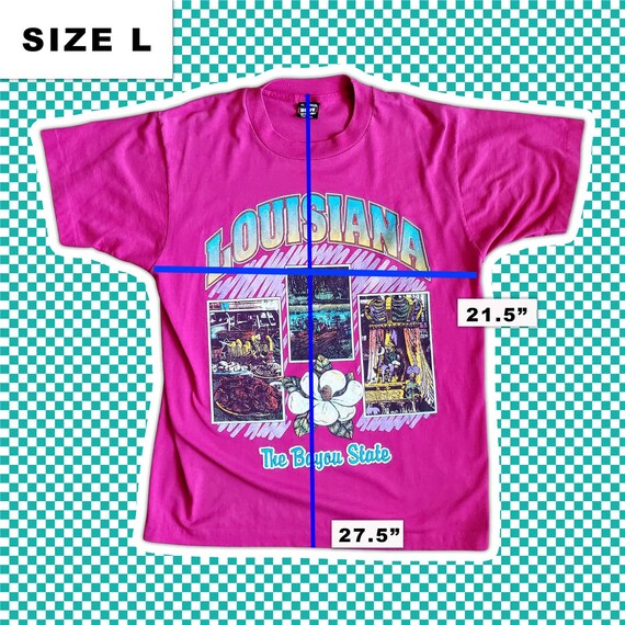 Vintage 90s Louisiana Souvenir T Shirt Sz L Singl… - image 2