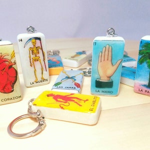 Llavero de dominó de lotería mexicana, obsequios para fiestas de lotería
