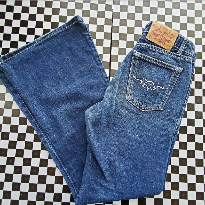 Vintage 90/'s Y2K Bell Bottom Jeans By Paris Blues Sz 9