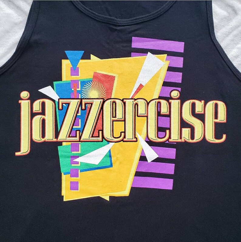 Vintage 90s Jazzercise Cotton Tank Top Sz XL Etsy