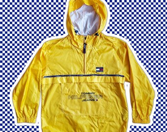tommy hilfiger yellow pullover jacket