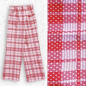 VTG 60s Red and White Polyester Plaid High Waisted Ladies Slacks 26 x 28 Sz 4/5