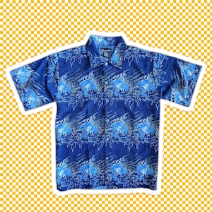 VTG Y2k No Boundaries Button Down Asian Style Shirt Sz Youth 16/18 or Adult S