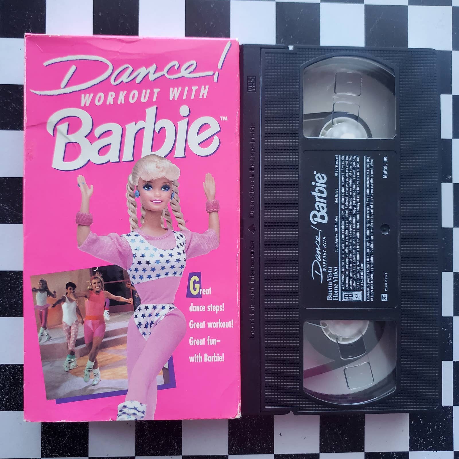 VTG Mattel Dance Workout With Barbie VHS Tape 1992 image pic