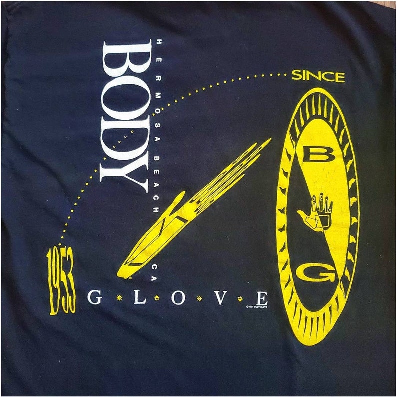 VTG 1991 Body Glove Surf Wear T Shirt Sz L Single Stitch