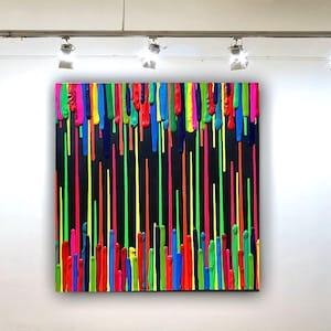 Abstract Artwork Original Art 80 x 80 cm Canvas Large Abstract Wall Art Painting Acrylic Painting with Certificate Hand Signed