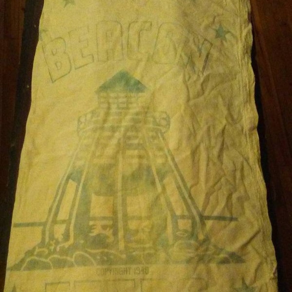 Beacon Feeds cloth grain sack circa late 1940s