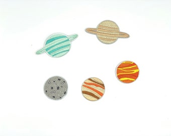 conjunto de 5 planet patch bordado parche Mars parche