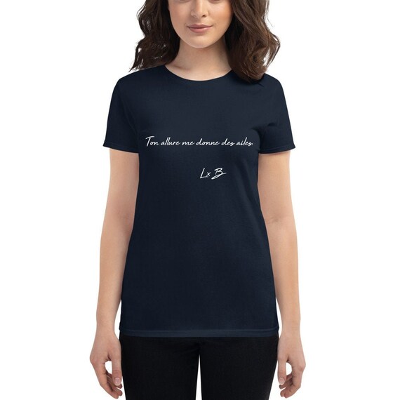 t shirt bleu marine femme