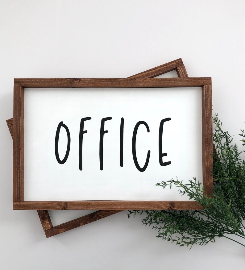 Office Sign Framed Wooden Sign Home Decor Sign Rustic Home | Etsy