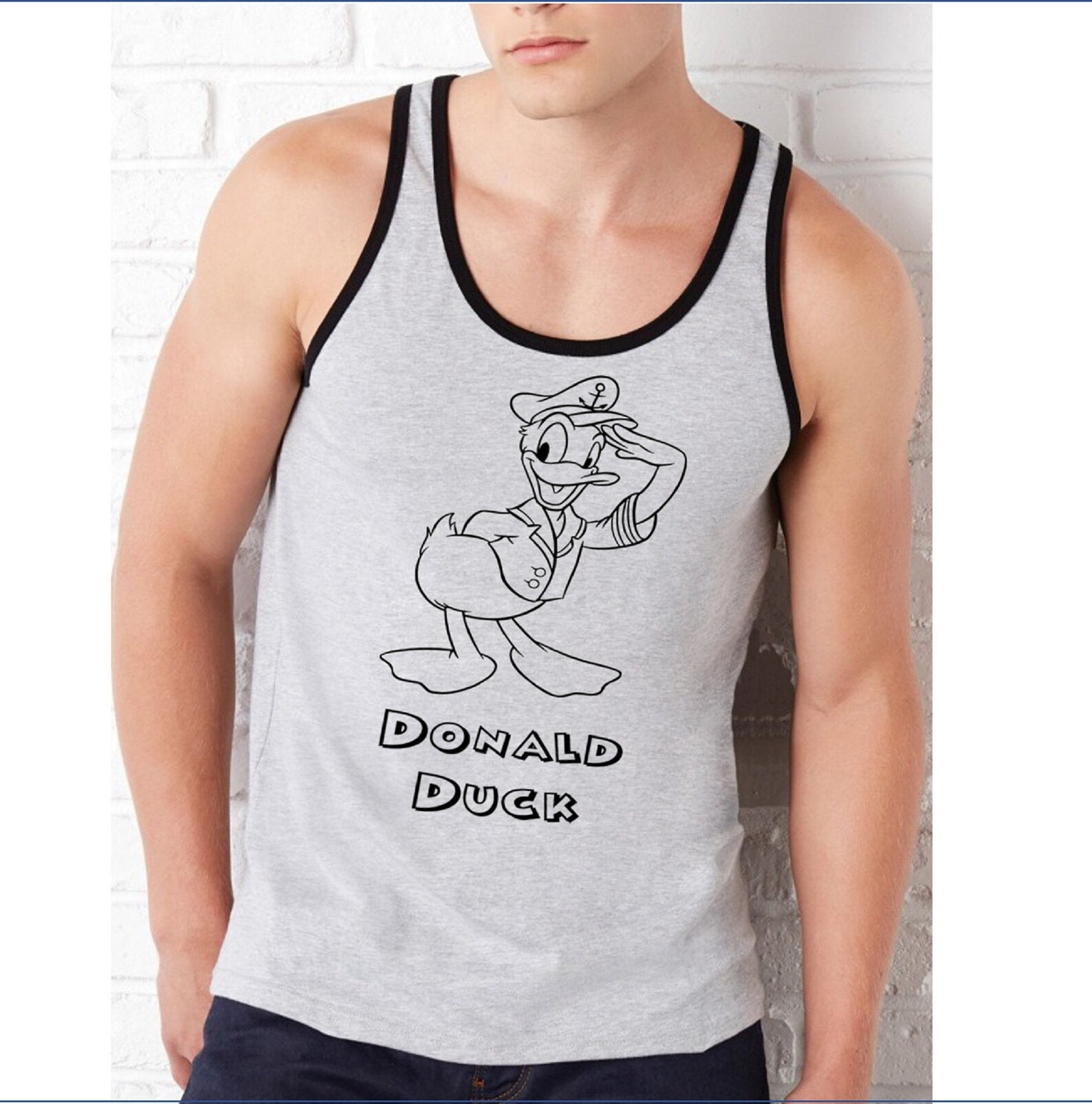Disney Tank Top / Mens Disney Tank Top / Donald Duck Tank Top Etsy