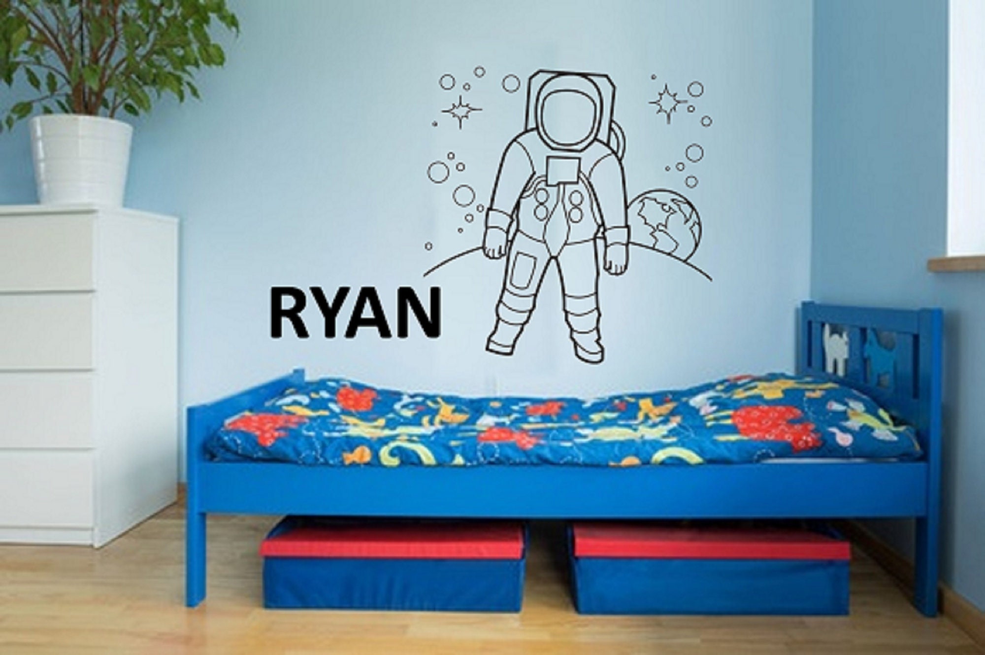 Astronaut Decal / Custom Name Decal / Custom Astronaut Decal / Etsy