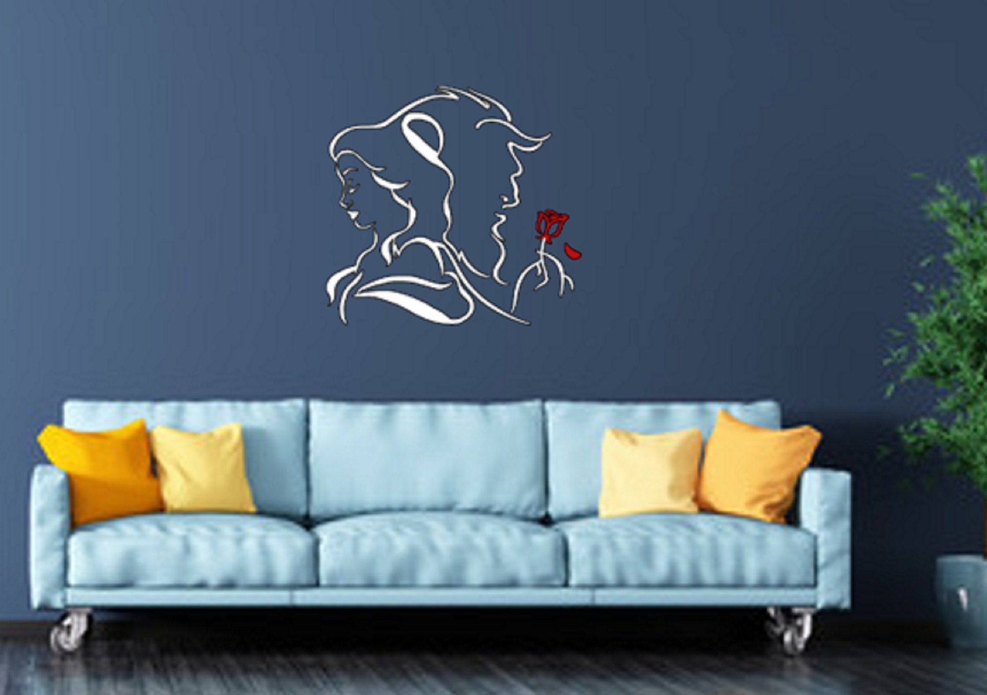 Disney Decal / Beauty and the Beast Decal / Disney Wall Decal Etsy