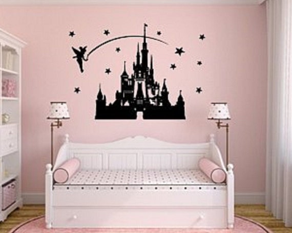 Disney Decal Tinkerbell Castle Decal Disney Decor Girls Etsy