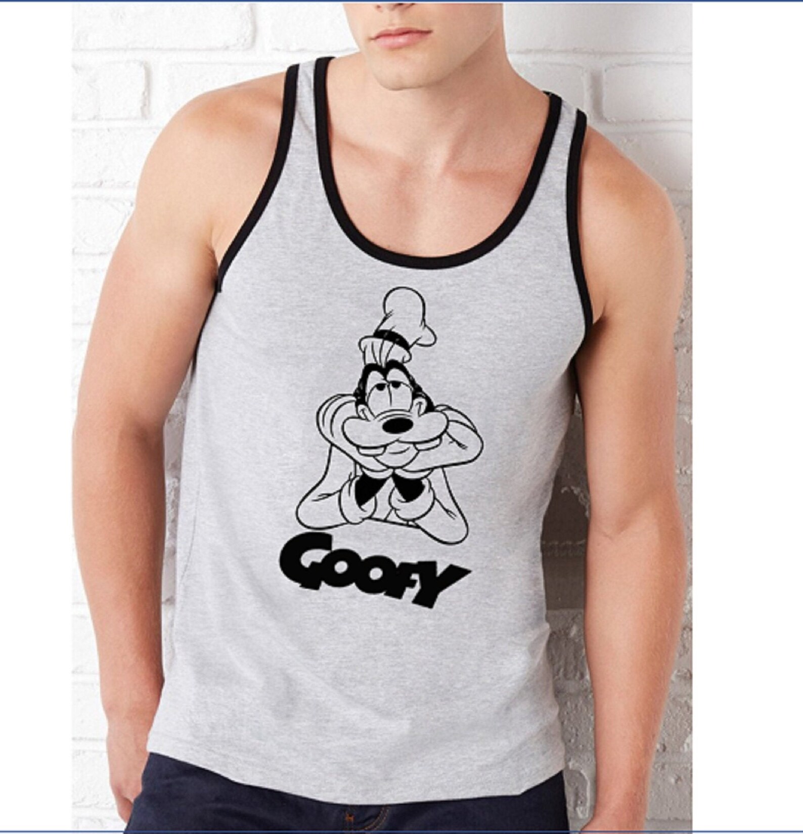Disney Tank Top / Mens Disney Tank Top / Goofy Tank Top / Etsy