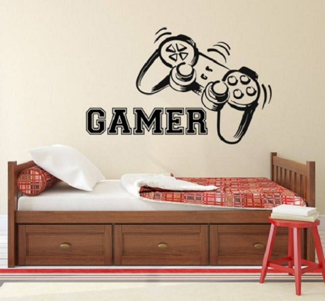 Gamer Wall Decal / Game Paddle Decal / Game Room Decal / Boys Etsy