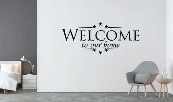 Welcome Wall Decal Living Room Home Decor Heart - Welcome Wall Decal Welcome Wall Decal Living Room Home Decor Heart - Welcome Wall Decal