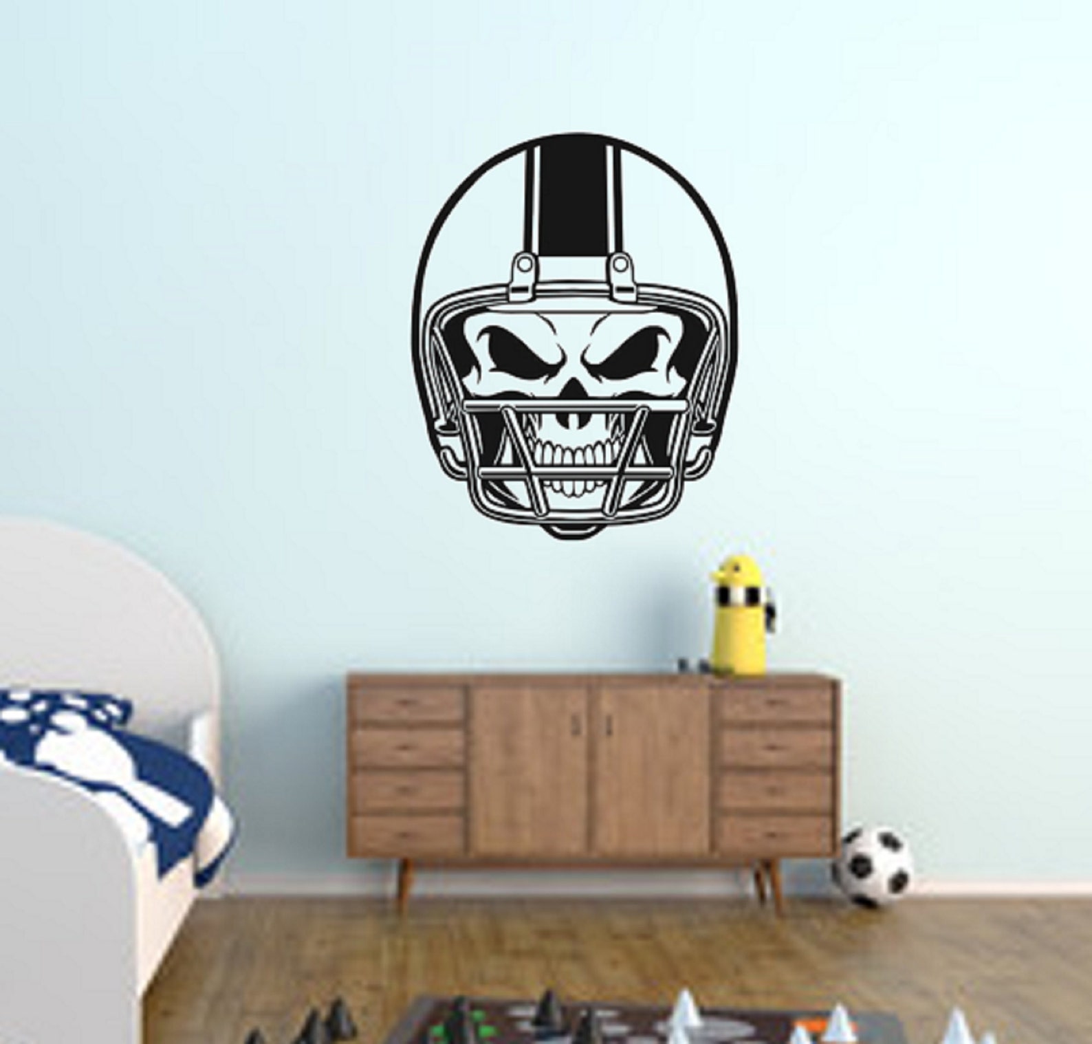 Football Decal / Custom Football Wall Decal / Game Room Decal Etsy