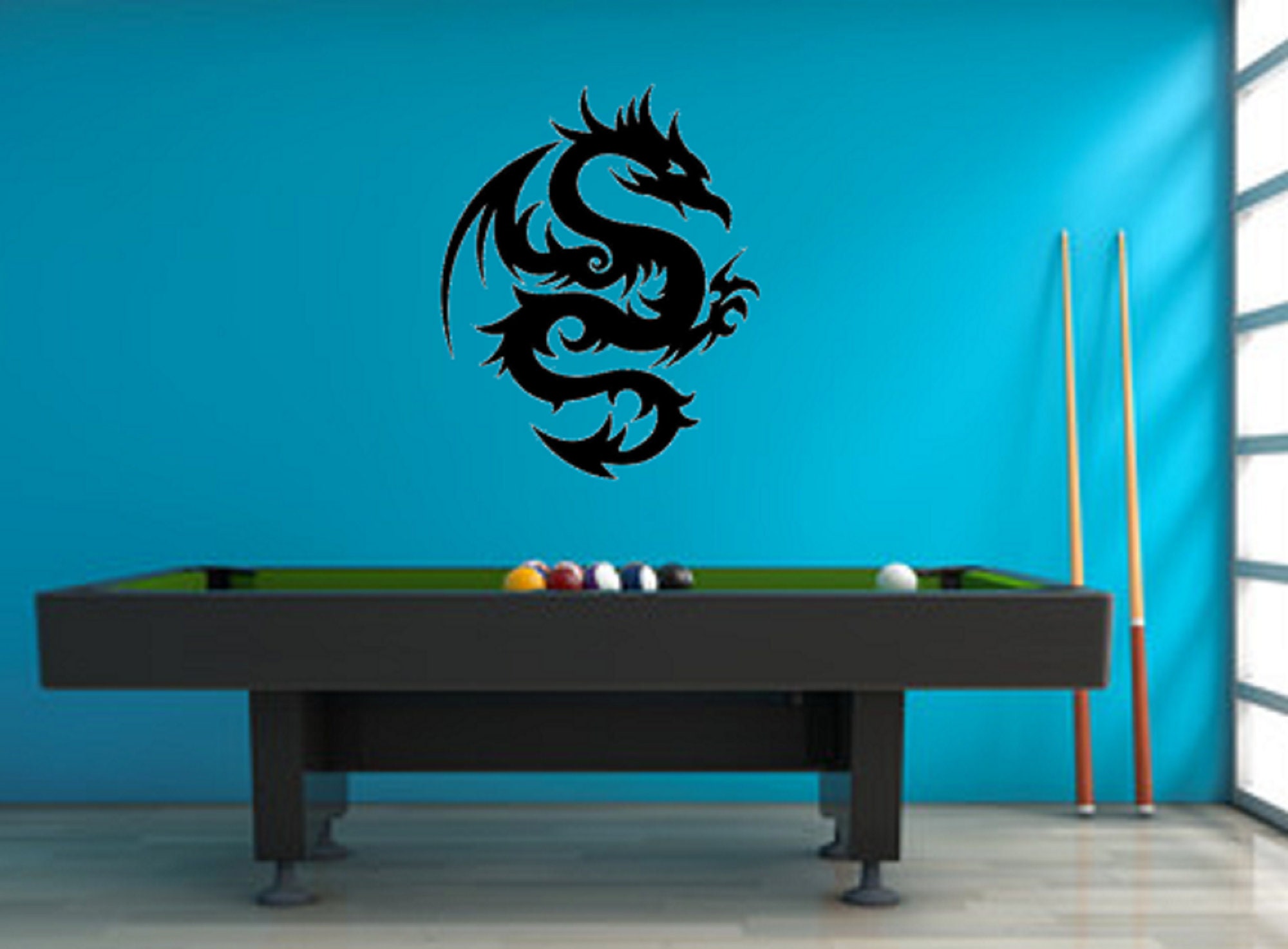 Dragon Wall Decal / Dragon Wall Decor / Tribal Dragon / Dragon Etsy