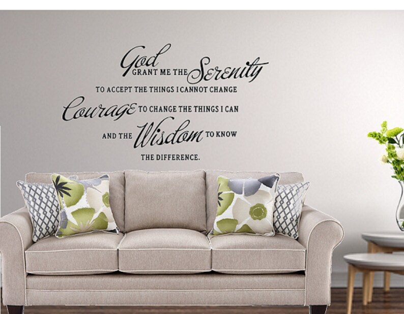 Serenity Prayer Wall Decal / Bible Decal / Prayer Decor / Etsy