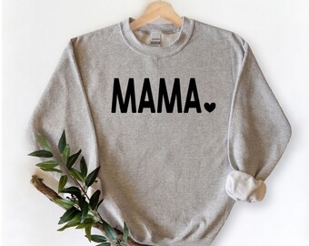 Mama Heart Graphic Cotton Sweatshirt
