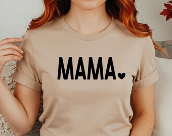 Mama Heart Graphic Tee - Bella Canvas Women's Shirt