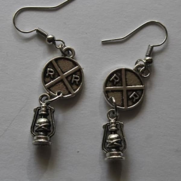 Railroad Crossing Train Lantern Dangle Earring