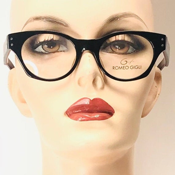 Vintage New NOS Romeo Gigli Eyeglasses Black Think