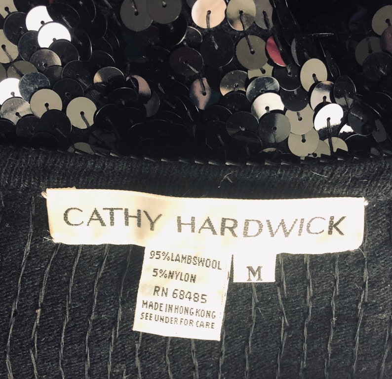 Vintage Cathy Hardwick Sequin Disco Party Evening Skirt Suit