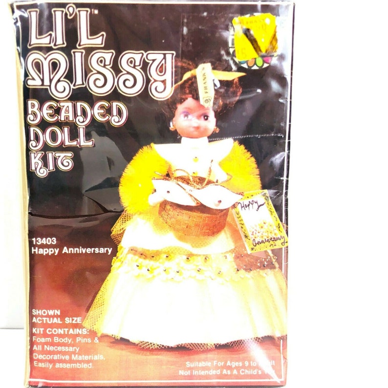 Vintage New Walco Li'l Missy Beaded Doll Kit 13403 Happy Etsy