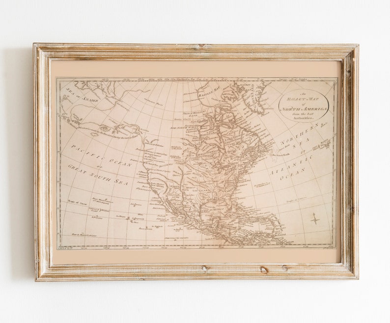 North America Map | High Resolution Printable | Digital Download ...