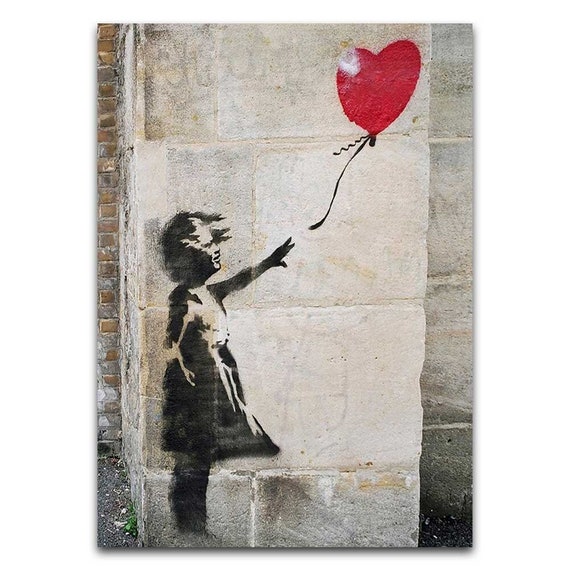 Banksy - Girl With a Red Heart Balloon - Girl With Balloon