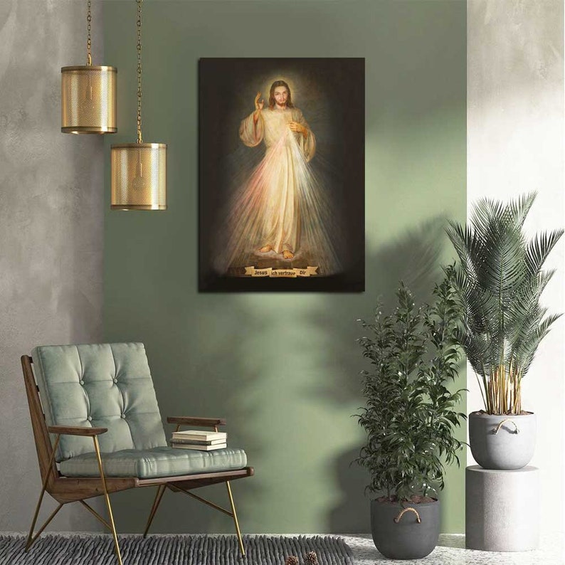 Adolf Hyla Original Jesus Ich Vertraue Dir Bild Auf Leinwand Gedruckt
