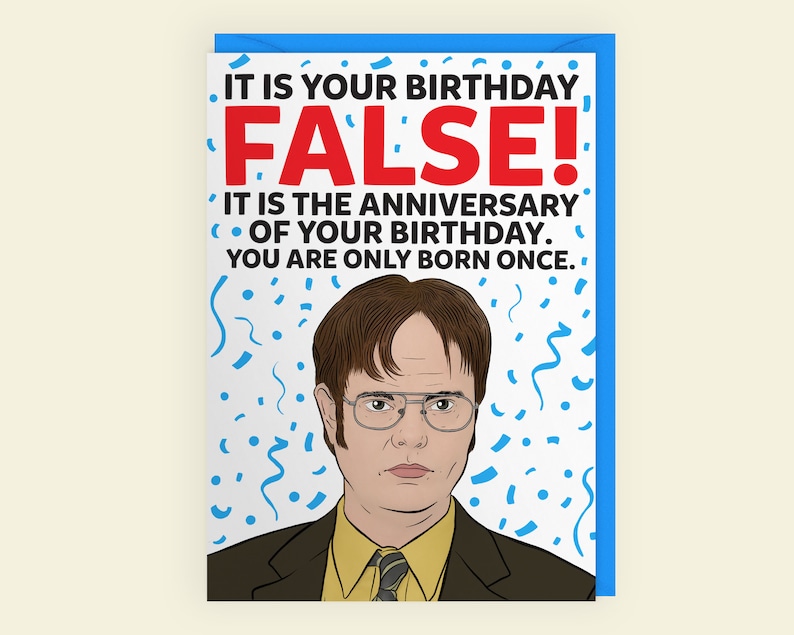 it is your birthday false dwight schrute the office us etsy