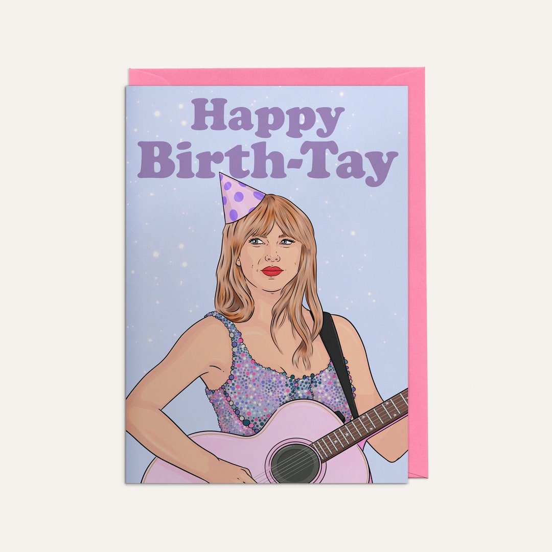 Happy Birth-tay Taylor Swift Birthday Card Envelope - Etsy