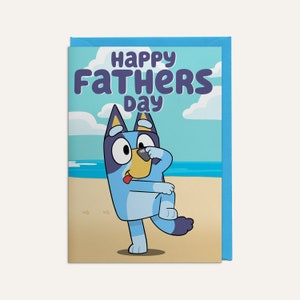 Happy Fathers Day - Bandit - Birthday Card For Dad - Cute Cartoon  - Popular Childrens TV Show - Fathers Day Card  + Envelope