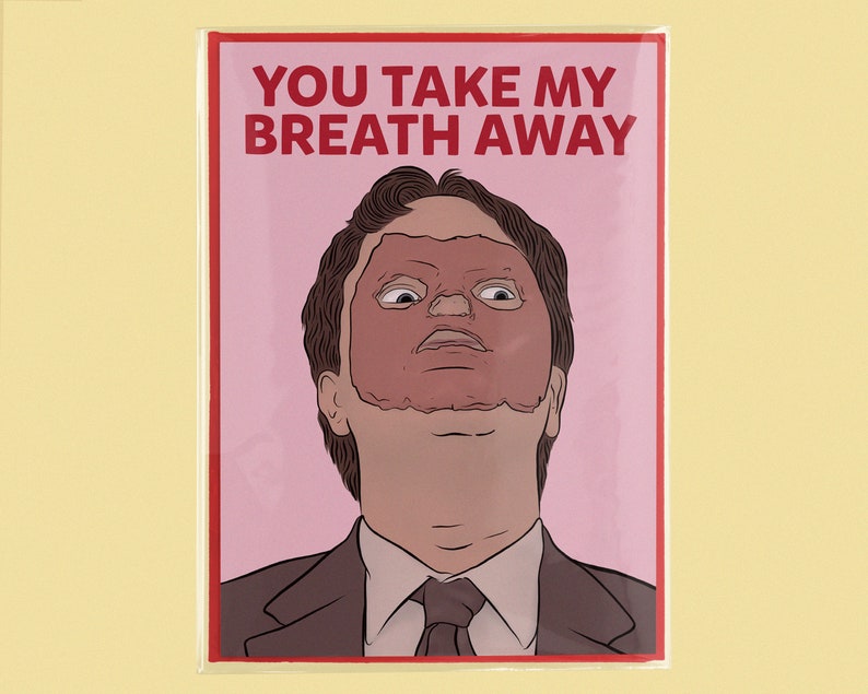 You Take My Breath Away - Dwight Schrute - The Office - CPR -  Anniversary Card + Envelope 