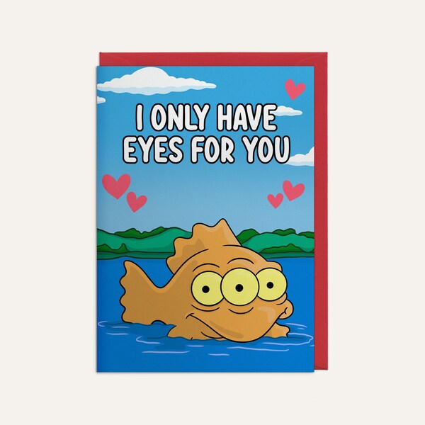 Three-Eyed Fish Anniversary Card - Funny Cartoon Greeting