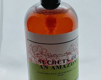 8 0z African Black Soap and Castile Soap plus, Multi Purpose Liquid Soap