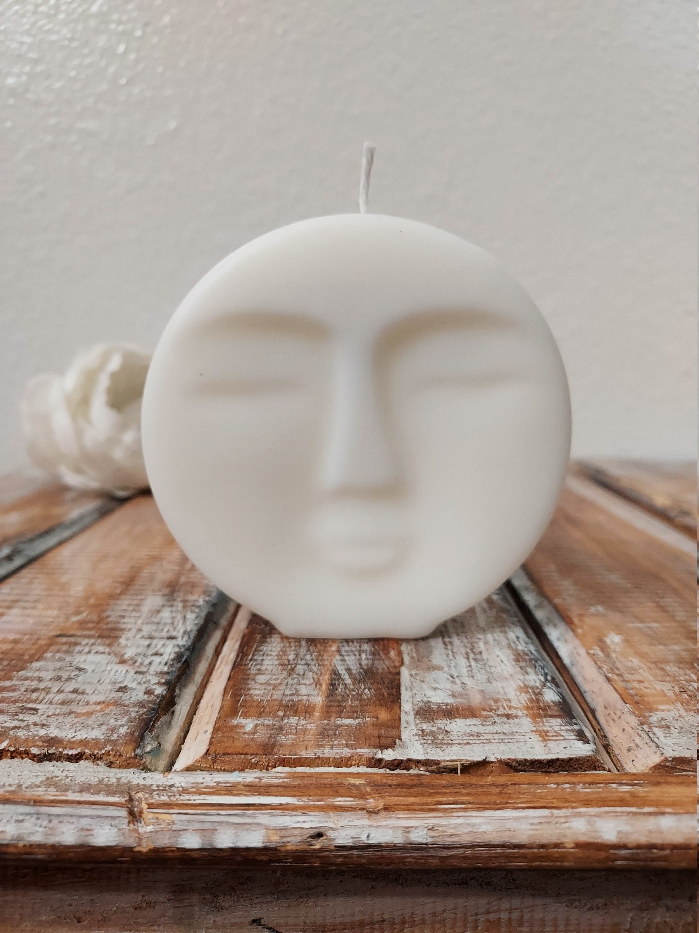 Abstract Face Candle Moon Candle Face Shape Candle Etsy