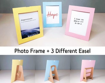 Photo Frame Template, Paper Easel Stand Back, SVG, EPS, PDF, Cricut Cut Files, Silhouette Cut Files