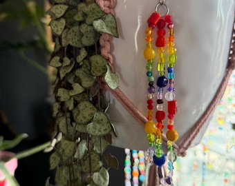 Handgemaakte plantenbedel met kralen | Rainbow Sun Catcher Decor