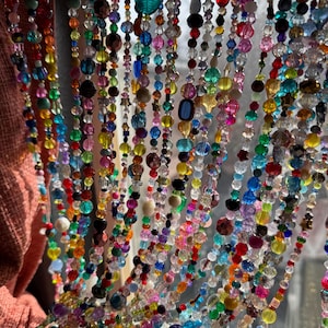 Random multi color beaded curtain