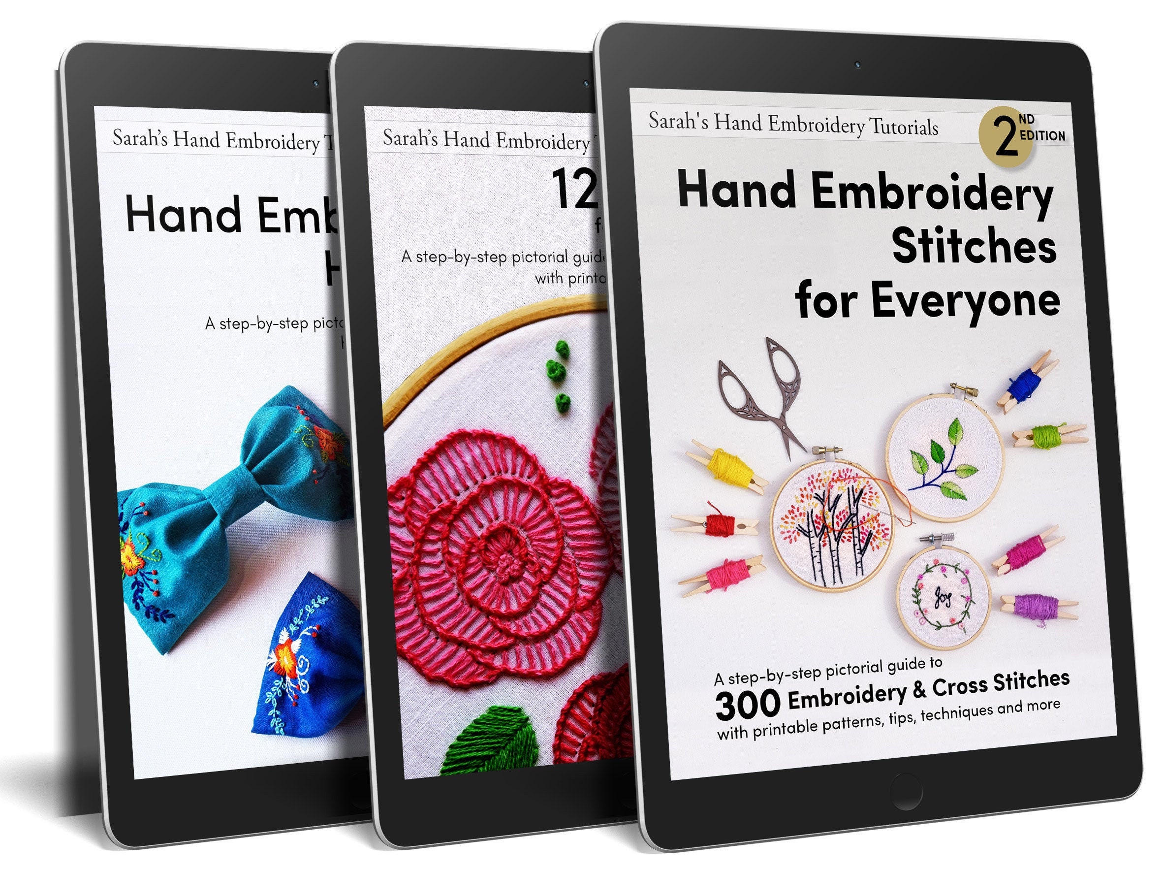 Hand Embroidery Books Bundle of 3embroidery Starter Kit With Stitches,  Projects, and Patternsfor Beginners and Advanced Learners 