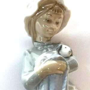 NAO (by Lladro) Girl Holding Puppy - 10&quot; - MINT CONDITION
