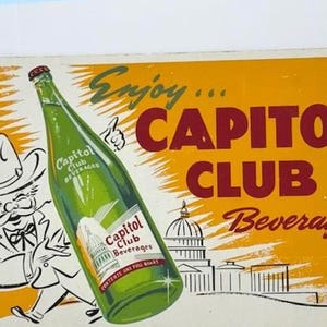 Anuncio de bebidas de Capitol Club de los años 50: cartón