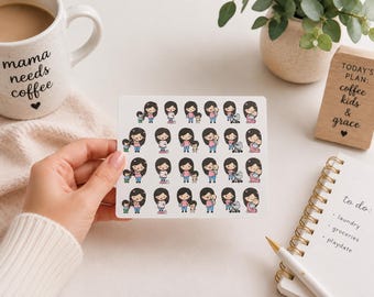 Mom Life Planner Stickers  1 Inch Mom Stickers  Busy Mom Planner Icons  Family Schedule Stickers  Cute Planner Decals