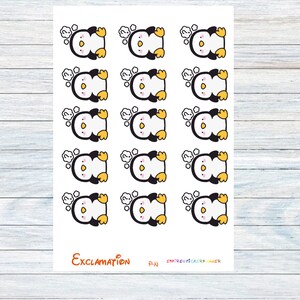 Exclamation stickers penguin stickers