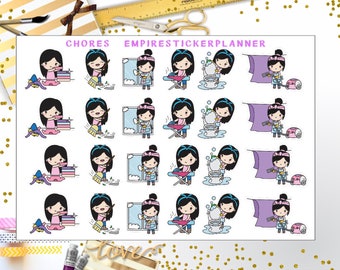 chores stickers girls stickers choose hair color