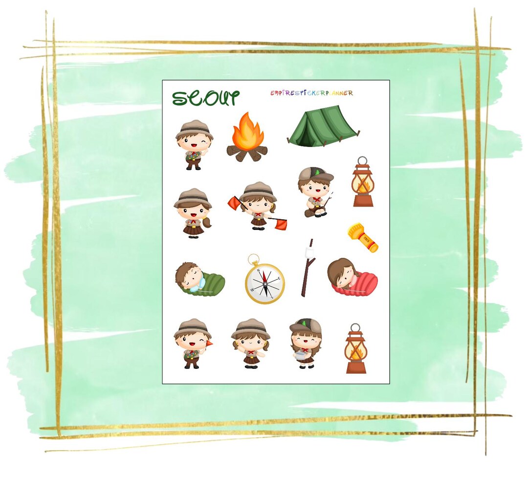 Boy Scout Sticker Sheet - Etsy